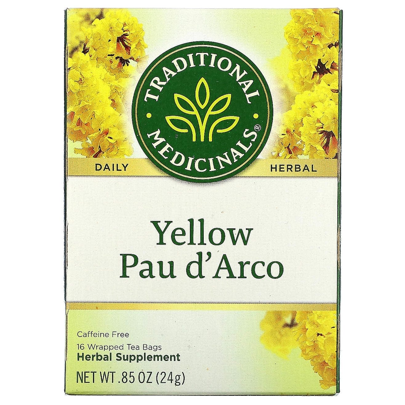 Traditional Medicinals, Lapacho amarillo, Sin cafeína, 16 bolsitas de té envueltas, 24 g (0,85 oz)