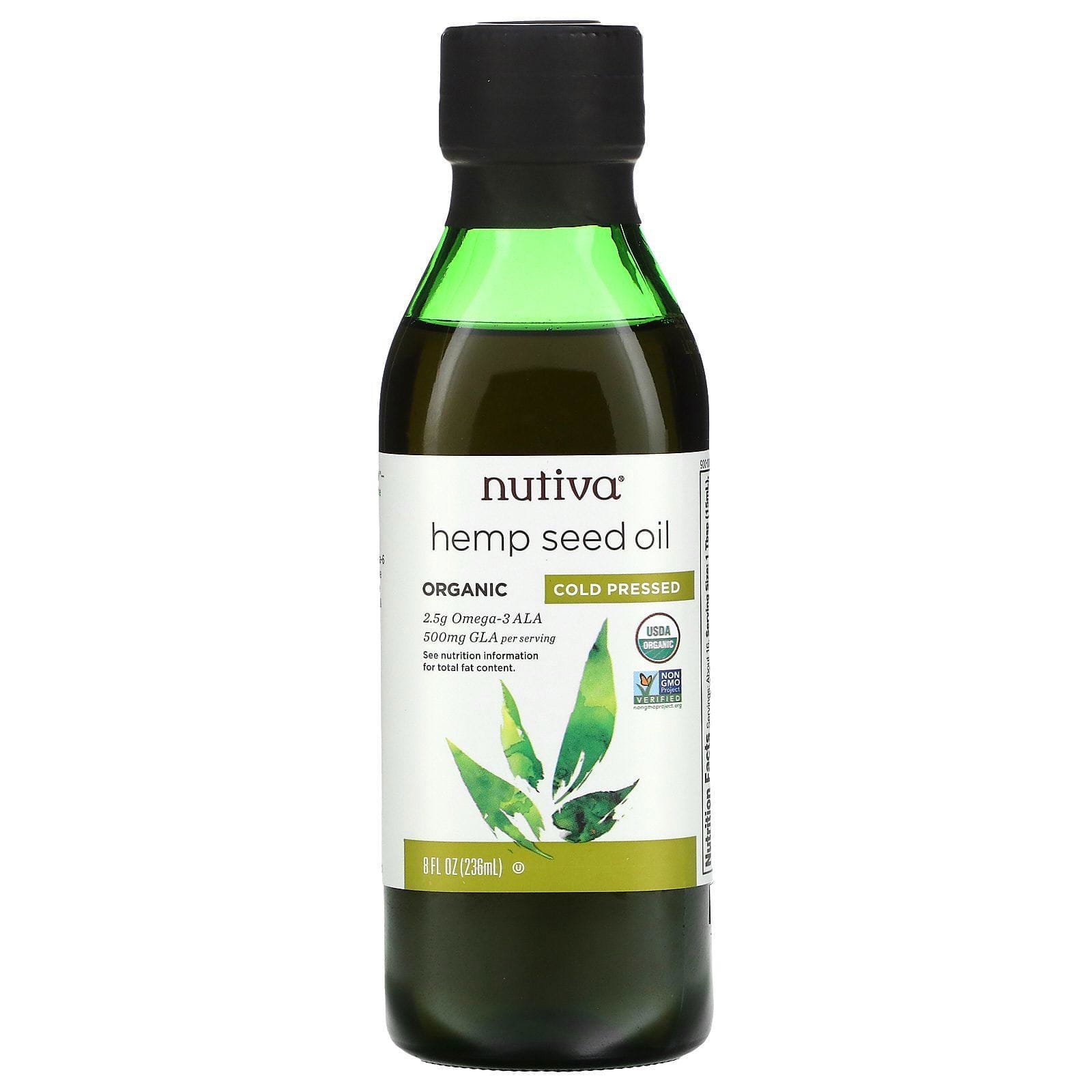 Nutiva, Orgánico, Aceite de cáñamo, Prensado en frío, 8 fl oz (236 ml)