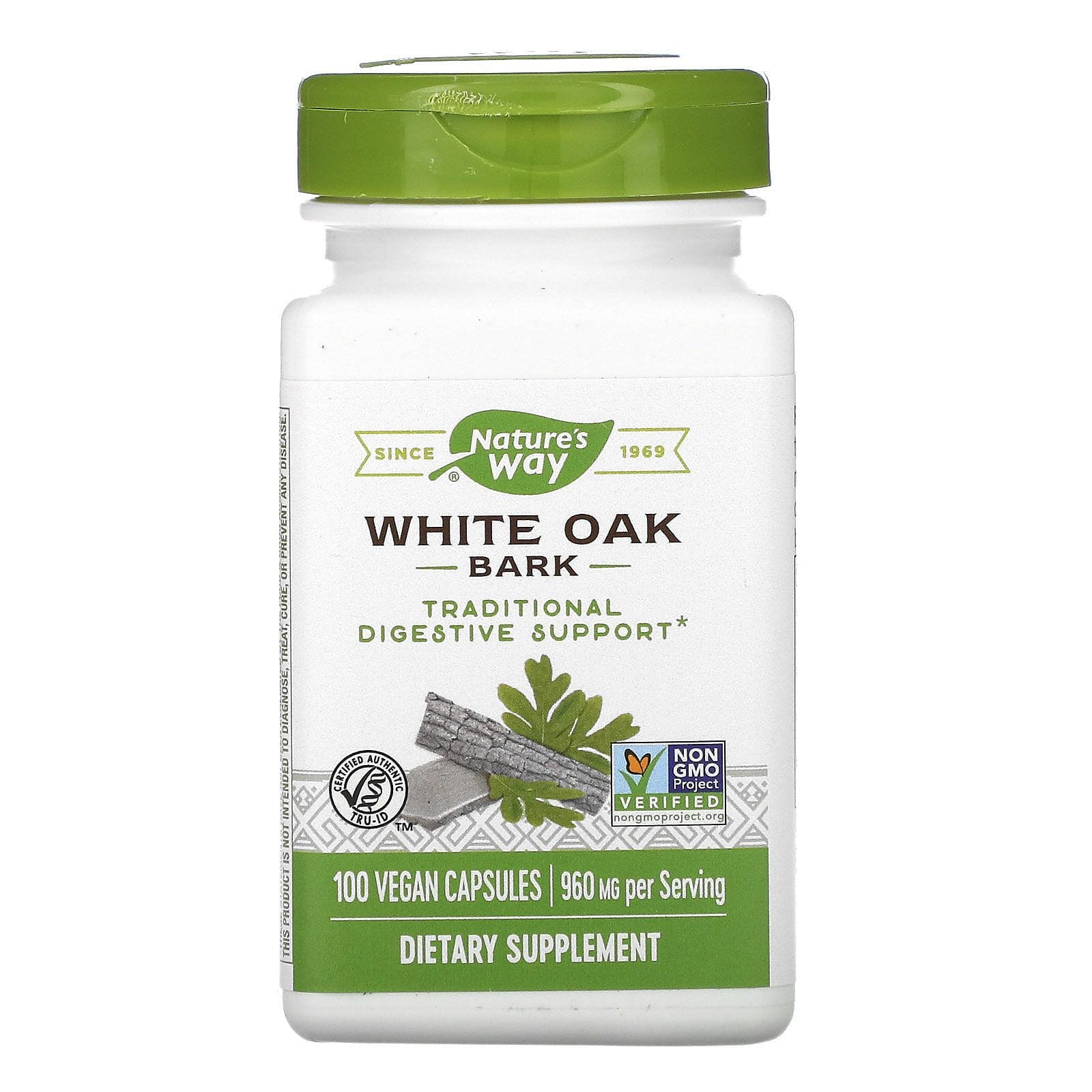 Nature's Way, White Oak Bark, 960 mg, 100 Vegan Capsules