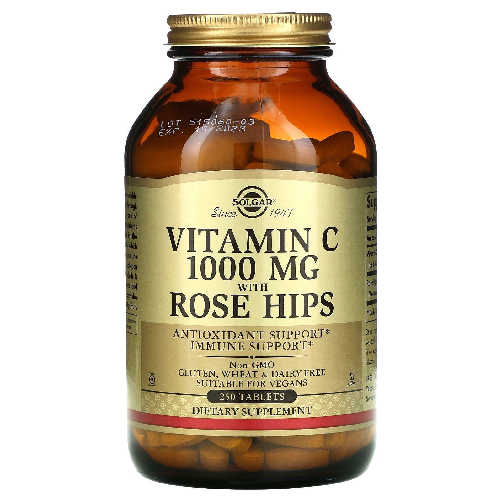 Solgar, Vitamina C con escaramujos, 250 comprimidos