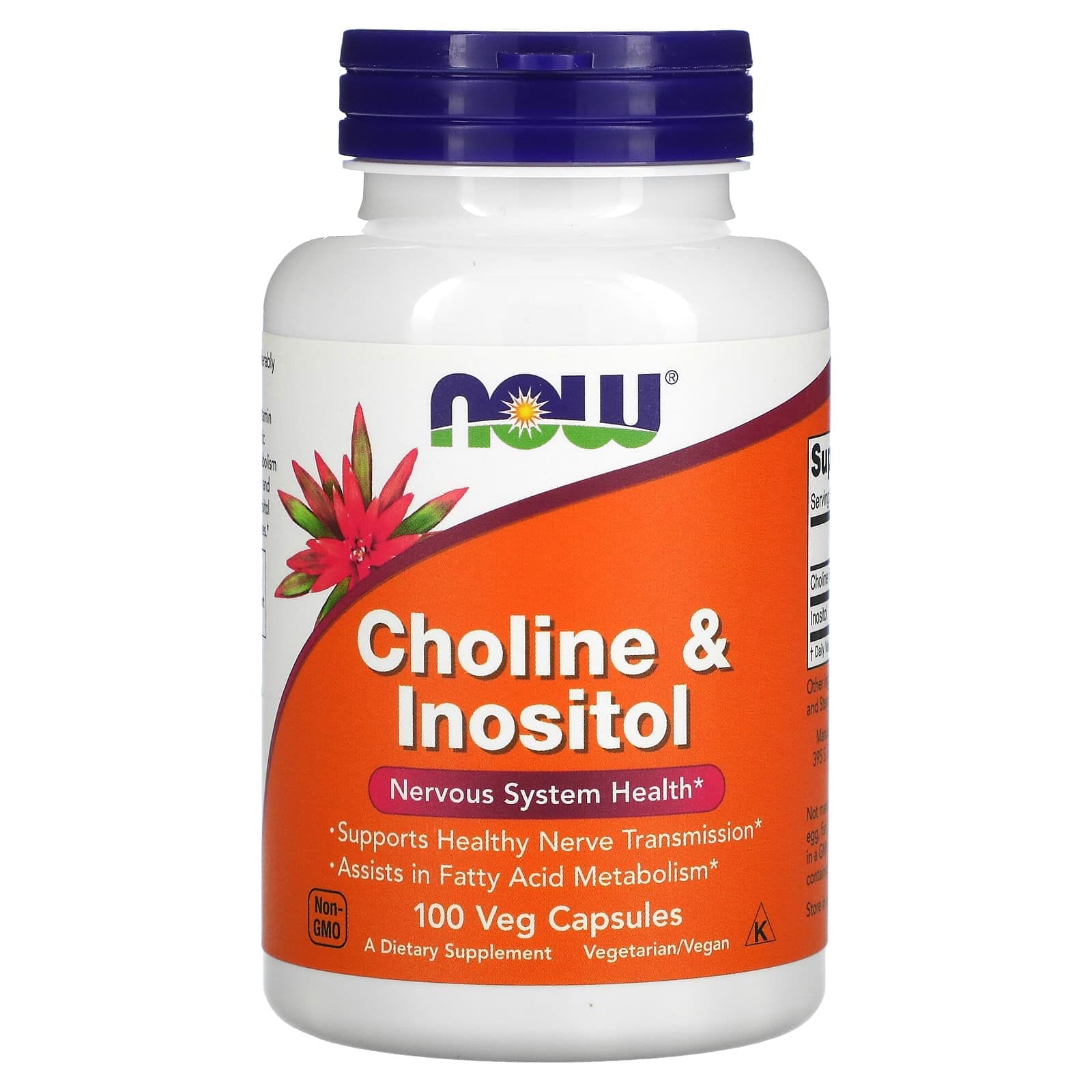 NOW Foods, Colina e inositol, 100 cápsulas vegetales