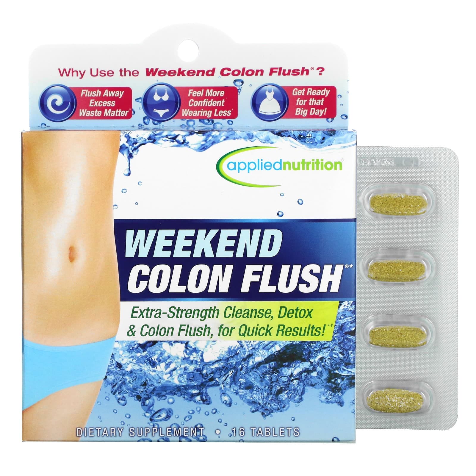 Applied Nutrition, Weekend Colon Flush, Limpieza de colon, 16 comprimidos