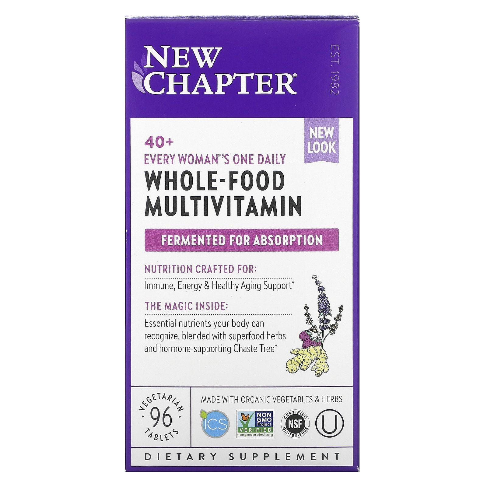 New Chapter, Every Woman's One Daily Multi 40+, 96 comprimidos vegetarianos