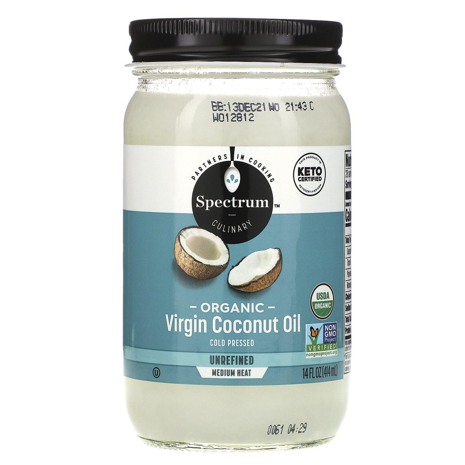 Spectrum Culinary, Aceite de Coco Virgen Orgánico, Sin Refinar, 14 fl oz (414 ml)