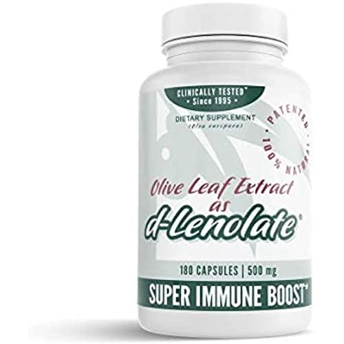 East Park Extracto de hoja de olivo (OLE) Super Fuerza d-Lenolato 500mg | Para adultos y mascotas | 18% o más Oleuropeina | 180 Cápsulas vegetarianas (sin OGM)