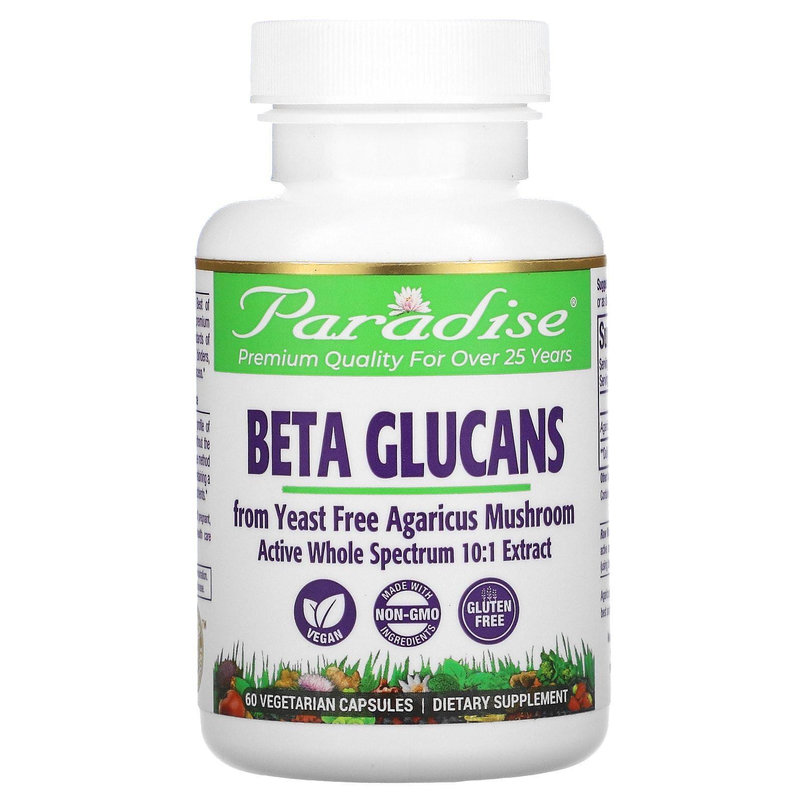 Paradise Herbs, Beta Glucans, 60 Vegetarian Capsules