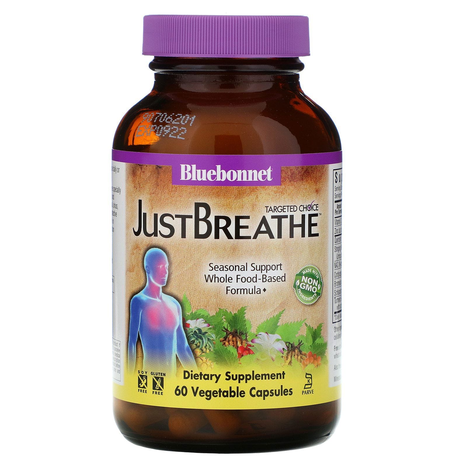 Bluebonnet Nutrition, Selección enfocada, Just Breathe, 60 cápsulas vegetales
