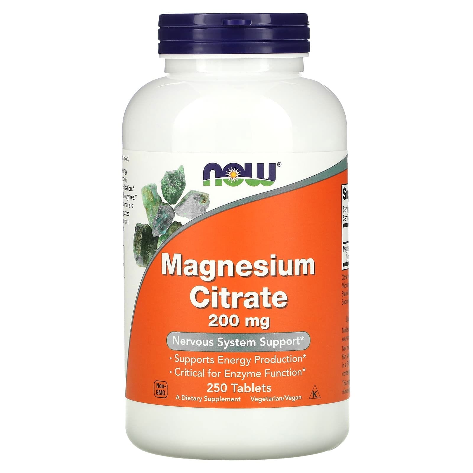 NOW Foods, Citrato de magnesio, 200 mg, 250 comprimidos