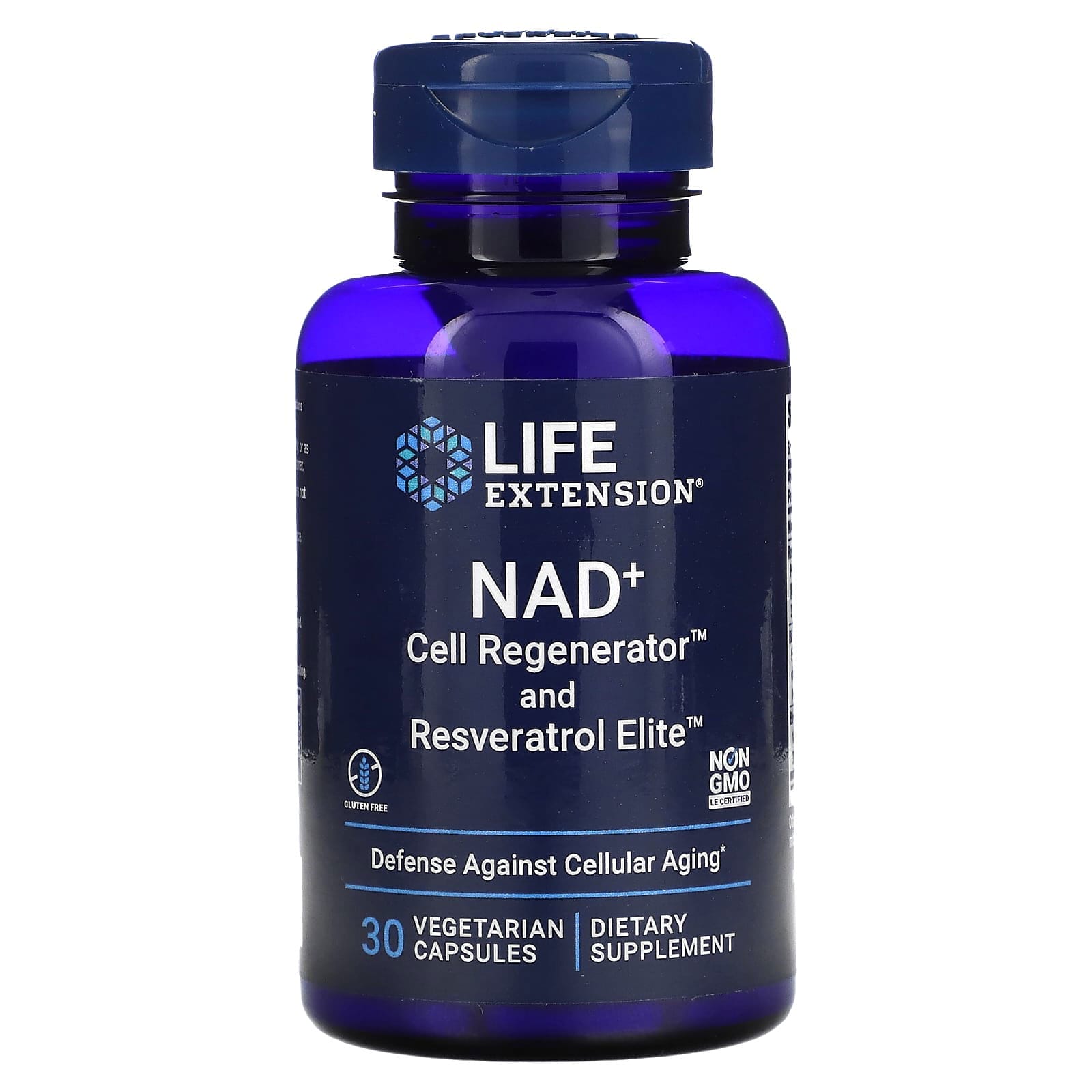 Life Extension, NAD + regenerador celular y resveratrol, Ribósido de nicotinamida NIAGEN, 30 cápsulas vegetales