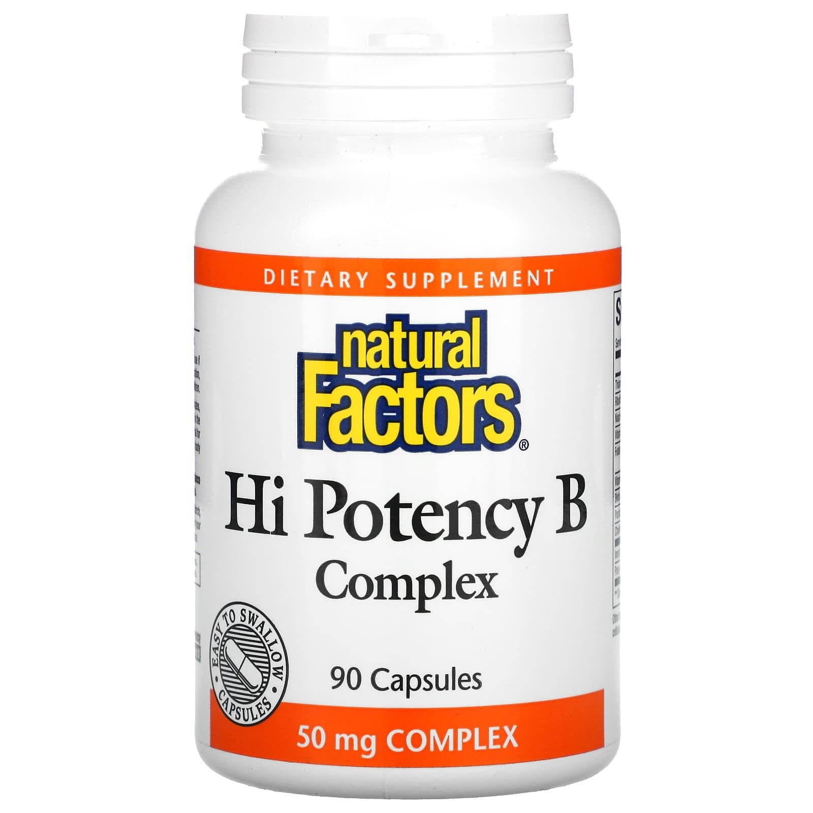 Natural Factors, Complejo de vitaminas B de alta potencia, 90 cápsulas