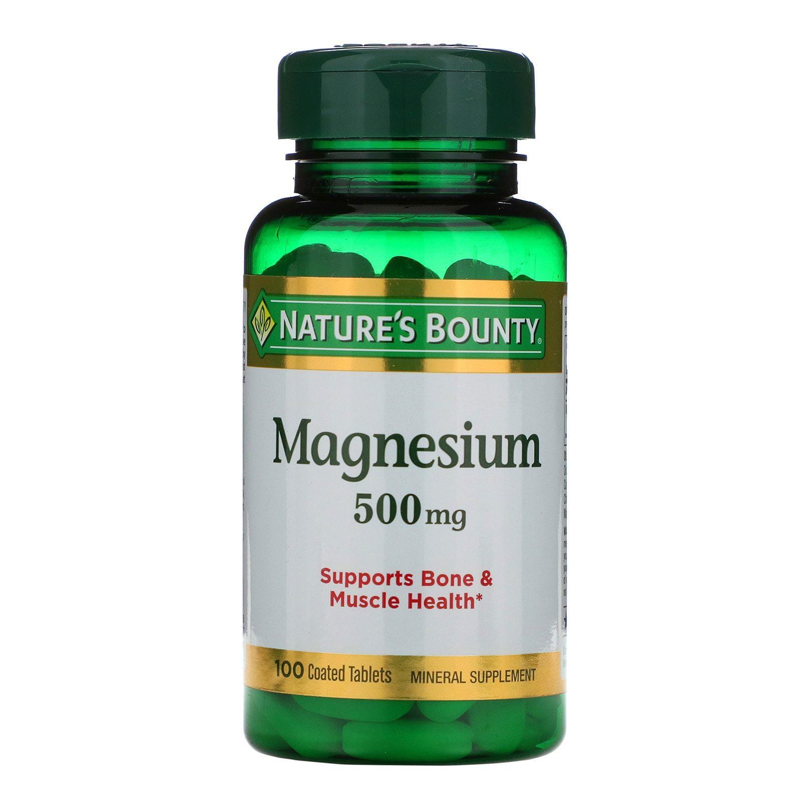 Nature's Bounty, Magnesium (Magnesio), High Potency (Alta Potencia), 500 mg, 100 Tabletas