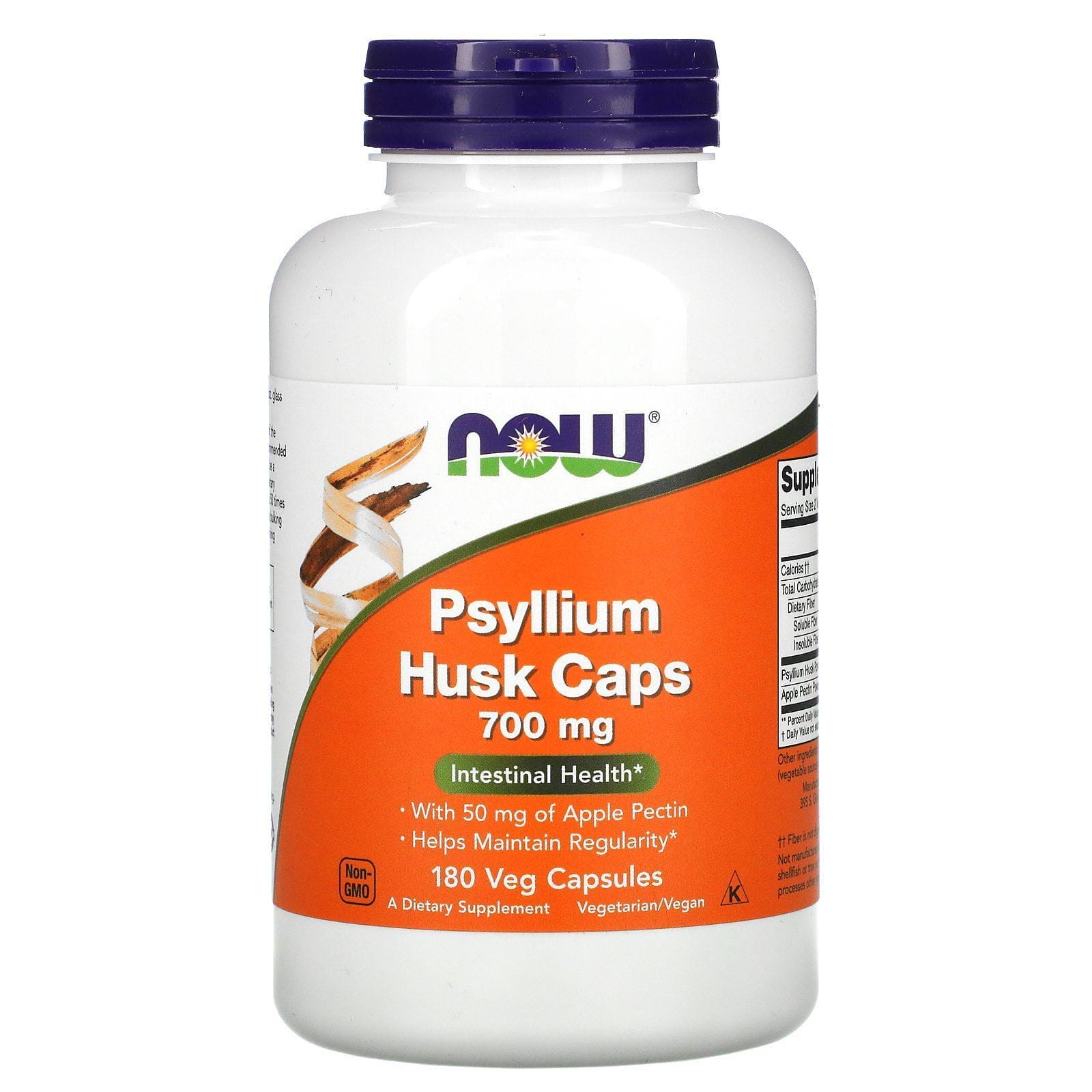 Now Foods, Cápsulas de cáscaras de psilio, 700 mg, 180 cápsulas vegetales