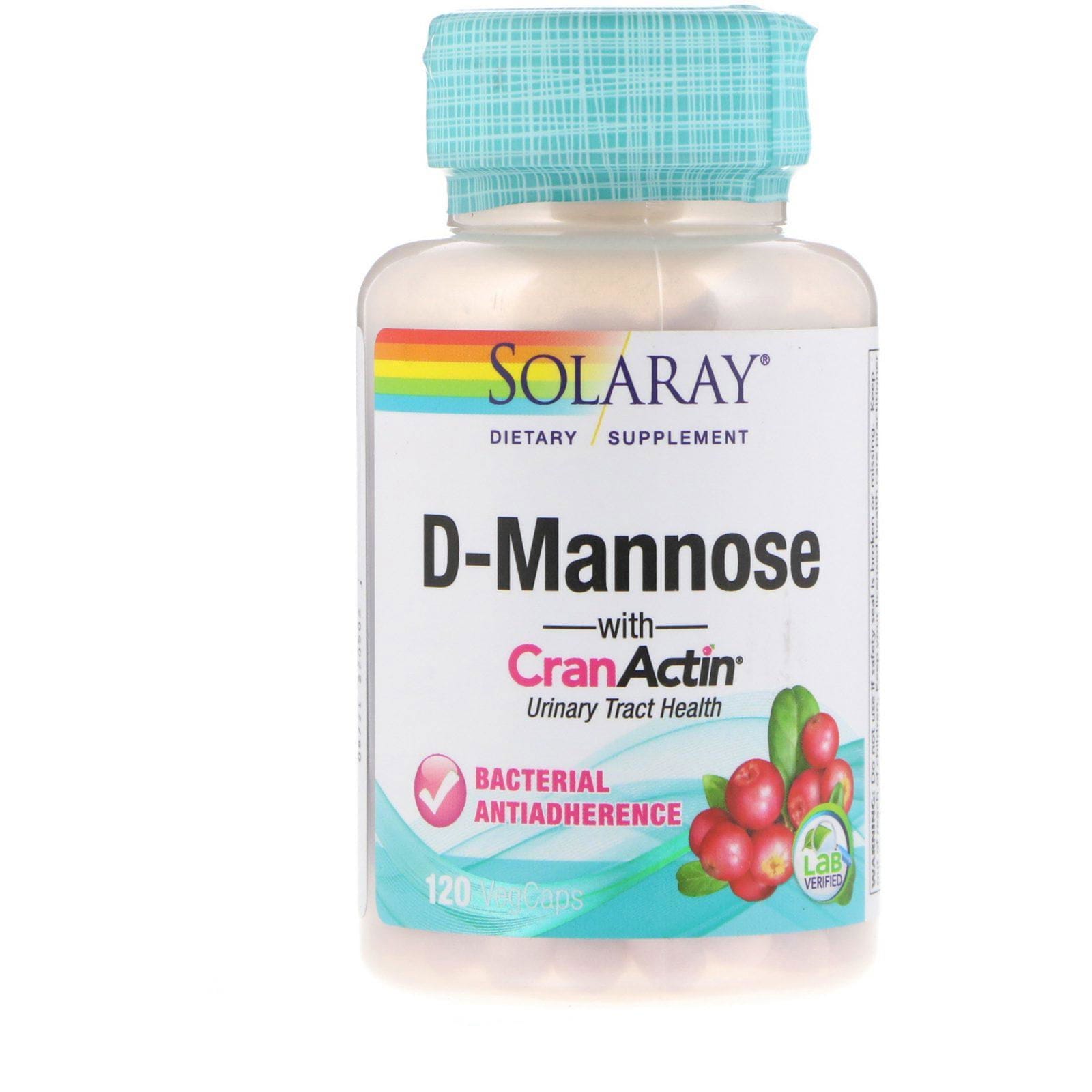 Solaray, D-manosa con CranActin, 120 cápsulas vegetarianas