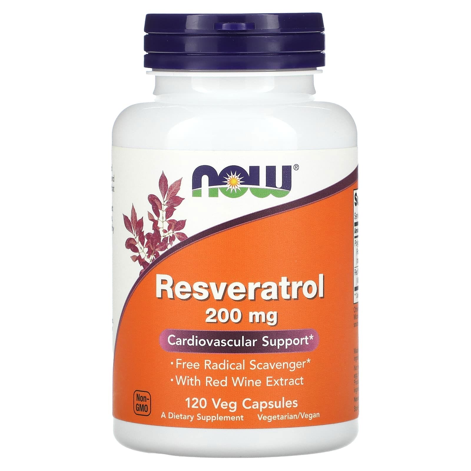 NOW Foods, Resveratrol natural, 200 mg, 120 cápsulas vegetales