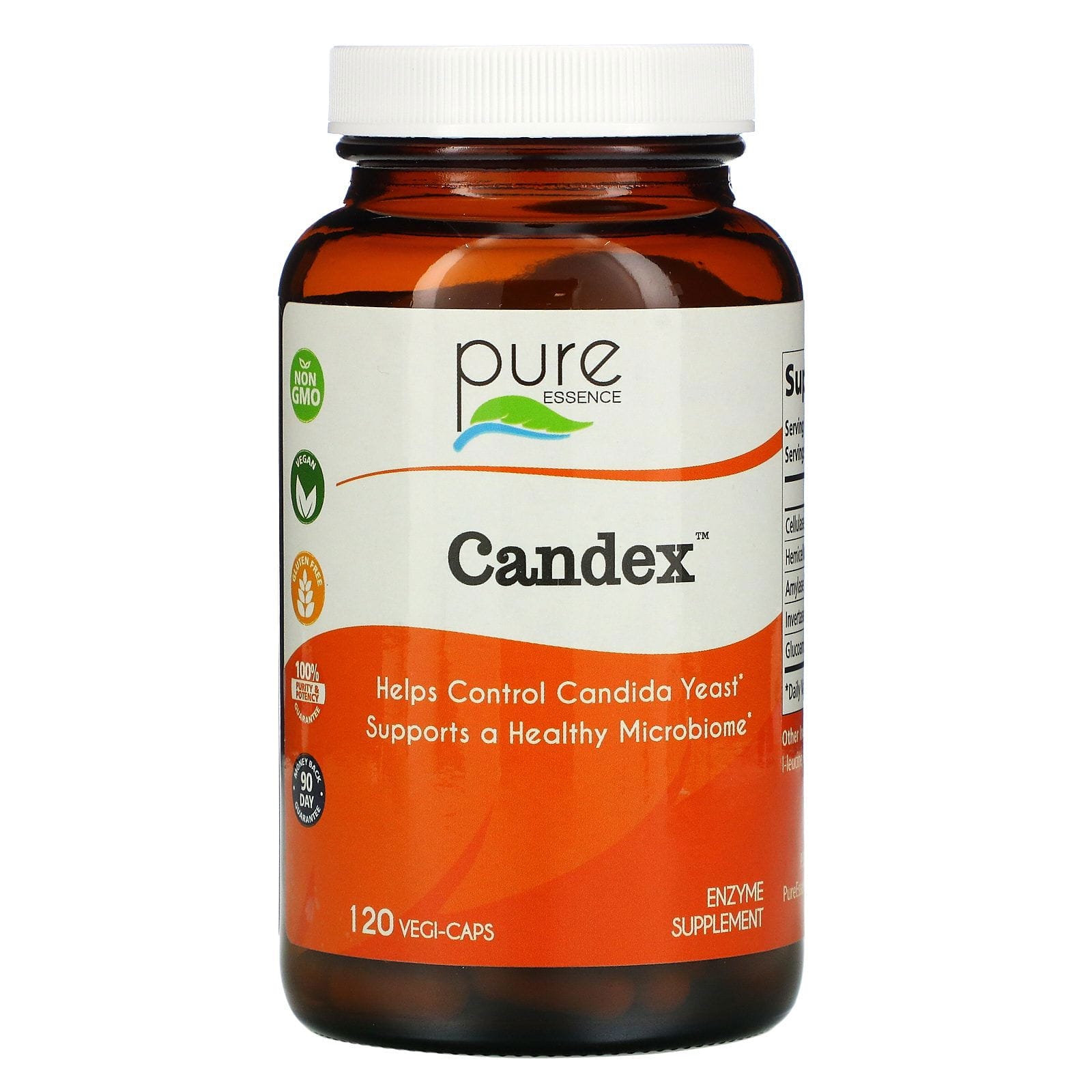Pure Essence, Candex, Suplemento enzimático, 120 cápsulas vegetales
