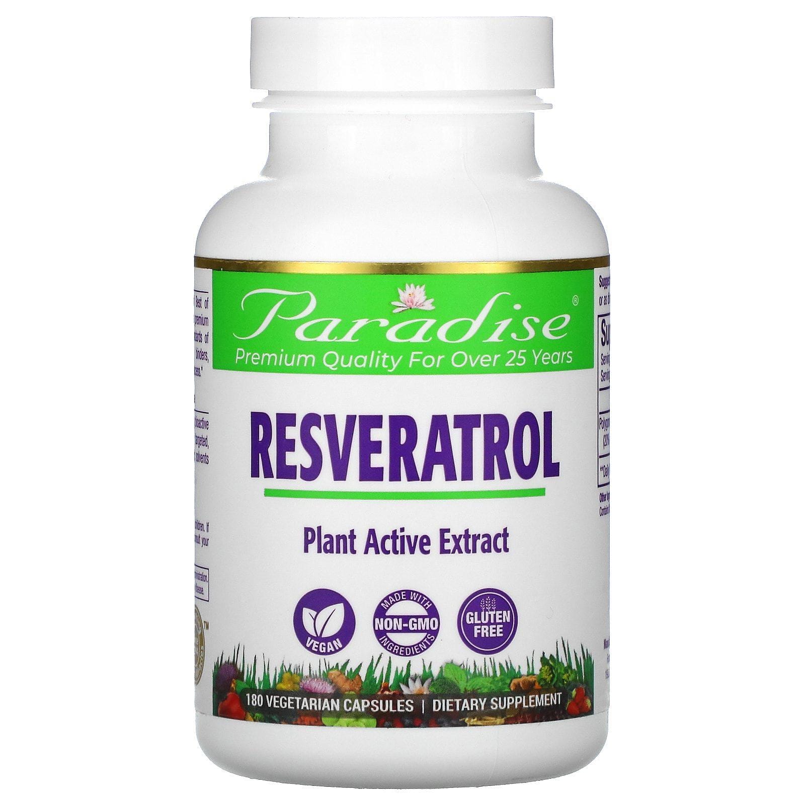Paradise Herbs, Resveratrol, 180 cápsulas vegetarianas