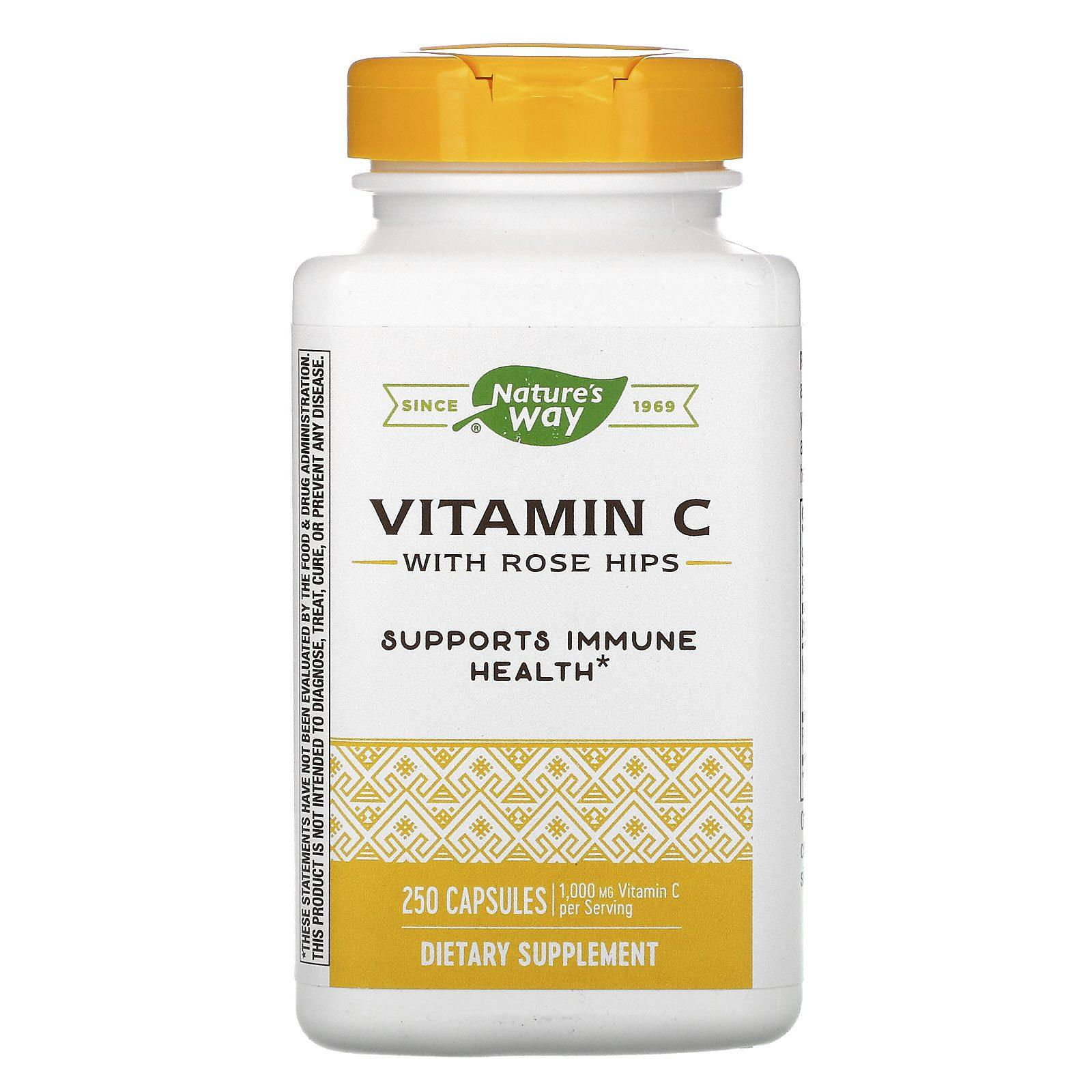 Nature's Way, Vitamina C con rosa mosqueta, 1000 mg, 250 cápsulas