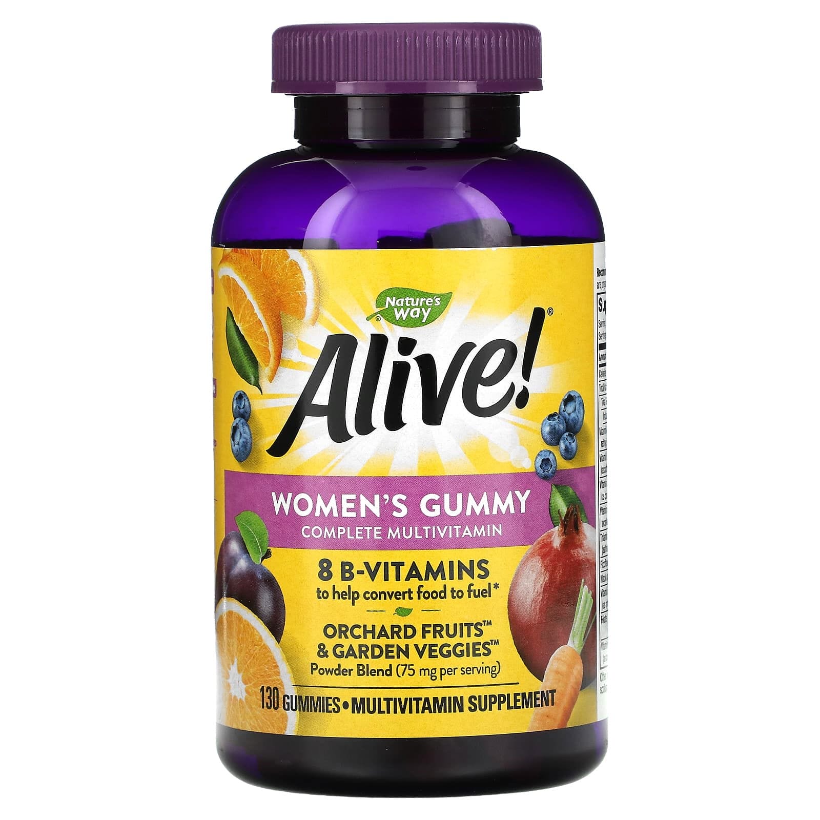 Nature's Way, Alive!, Gomitas multivitamínicas completas para mujeres, Bayas mixtas, 130 gomitas