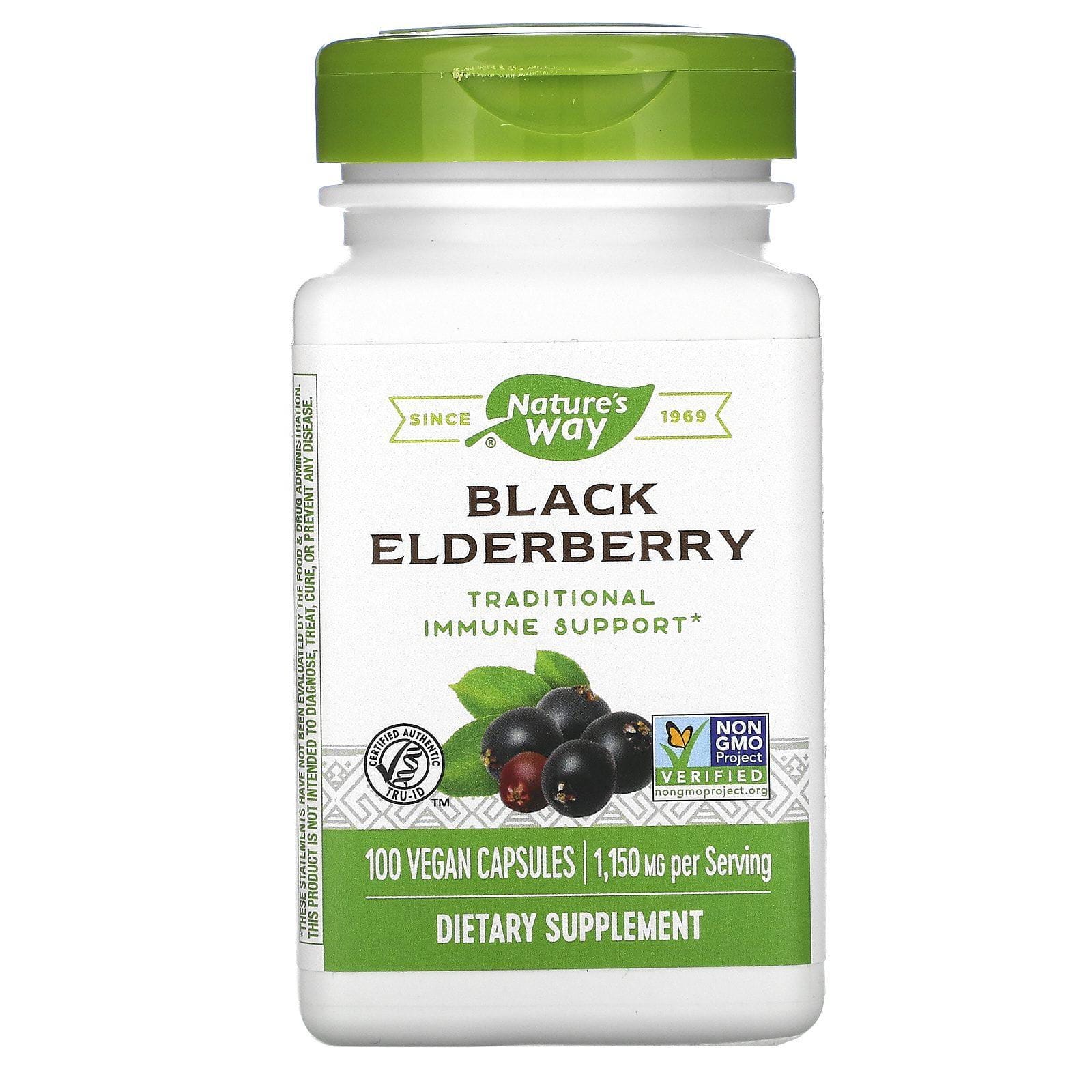 Nature's Way, Saúco negro, 1150 mg, 100 cápsulas veganas