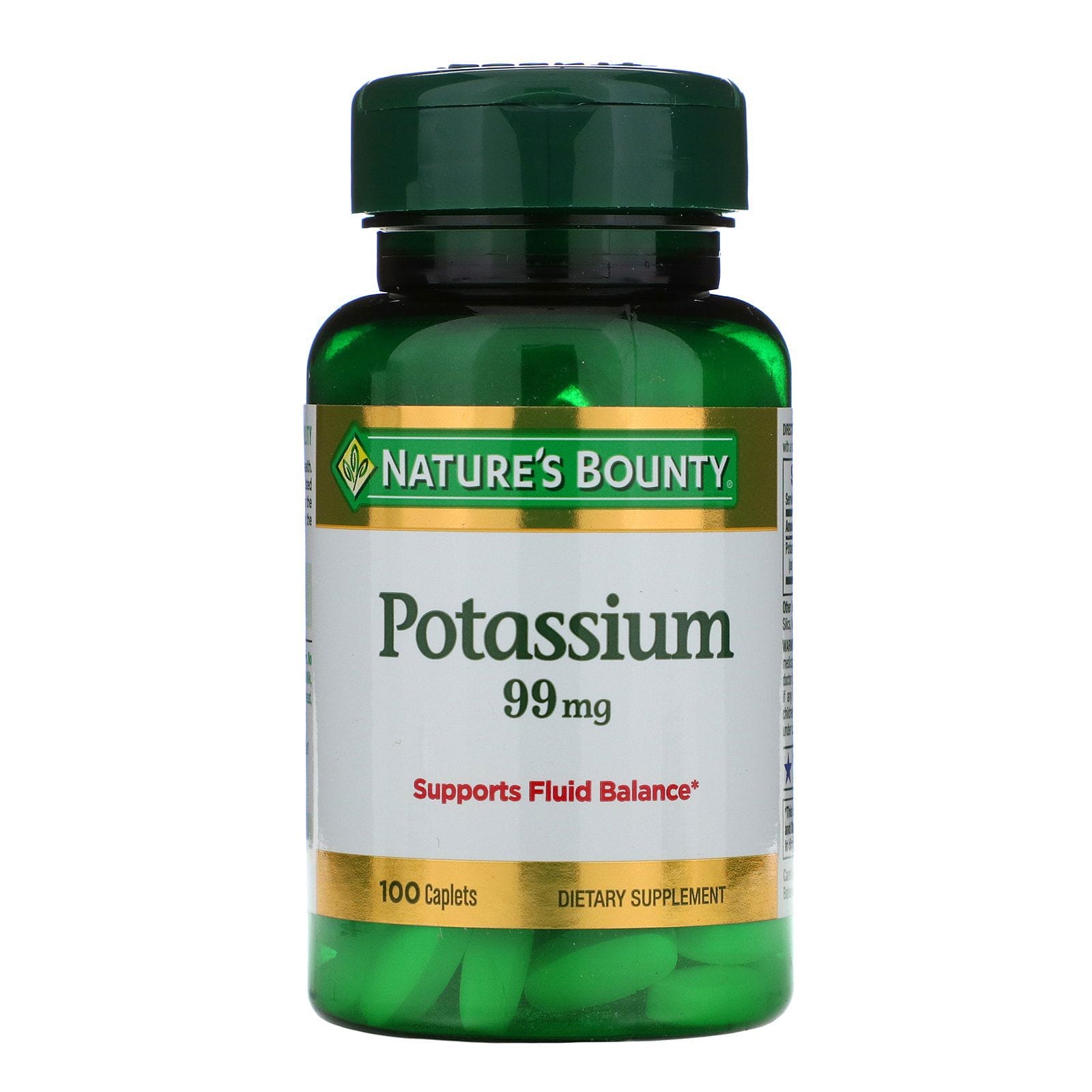 Nature's Bounty, Potasio, 99 mg, 100 cápsulas