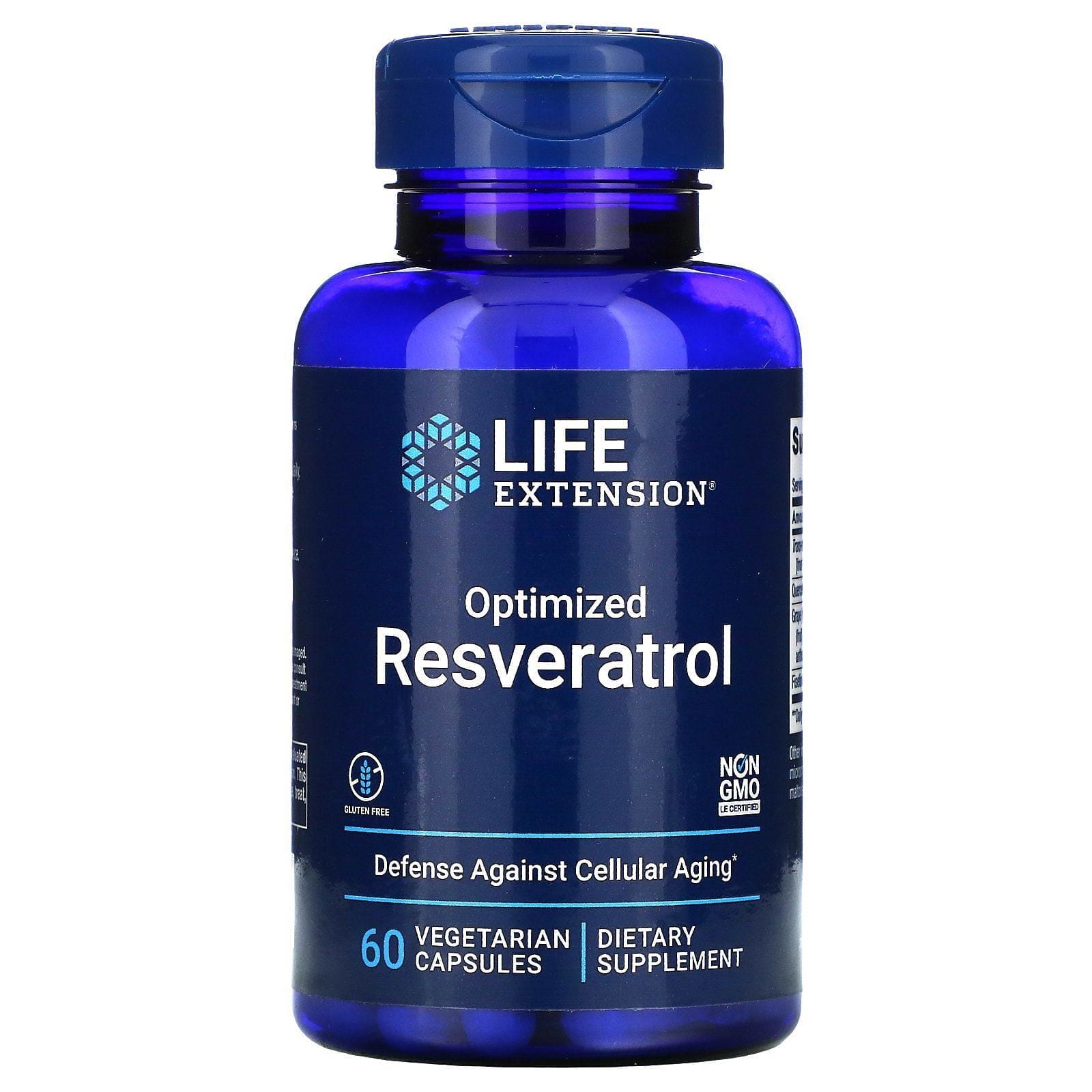 Life Extension, Resveratrol optimizado, 60 cápsulas vegetales
