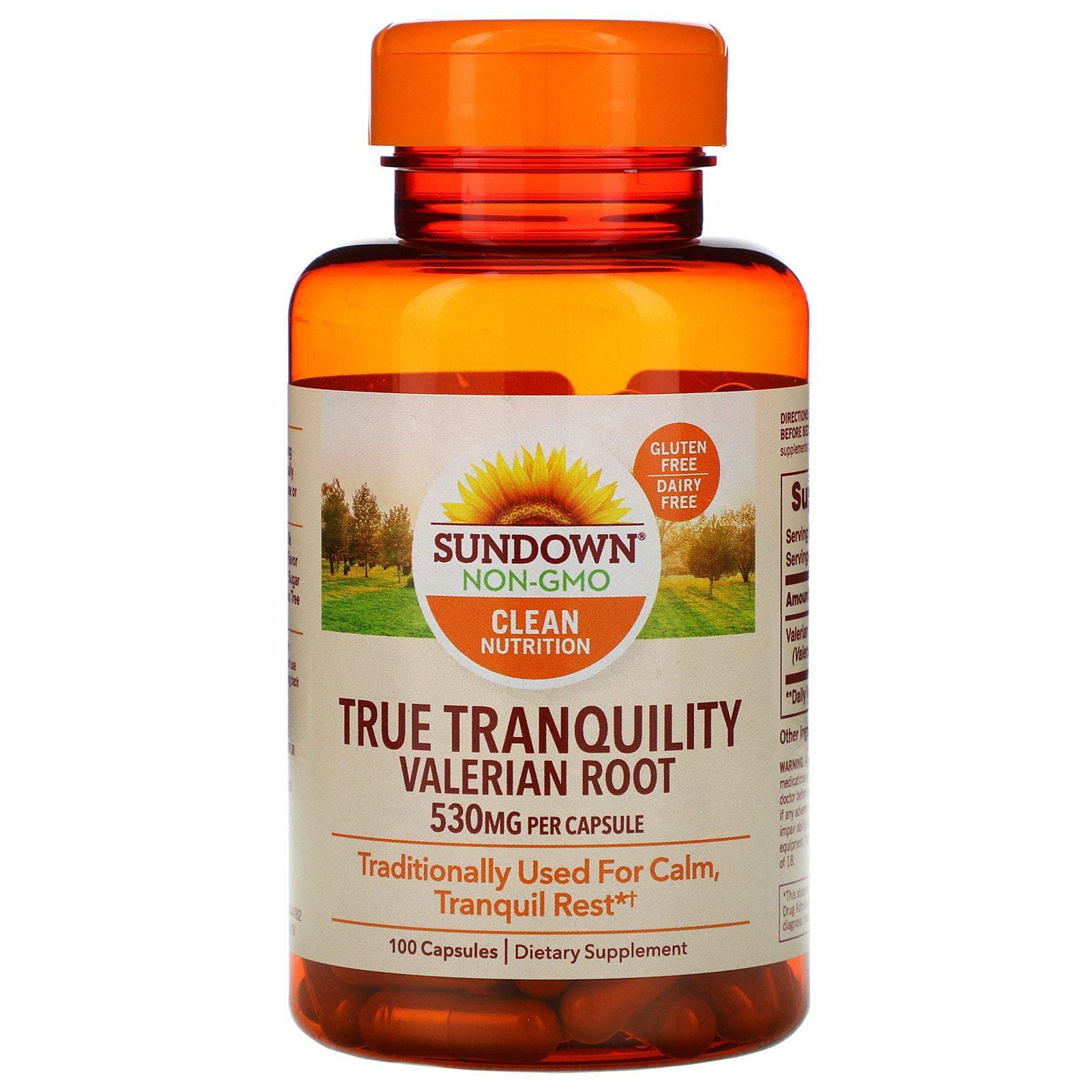 Sundown Naturals, True Tranquility, Raíz de valeriana, 530 mg, 100 cápsulas