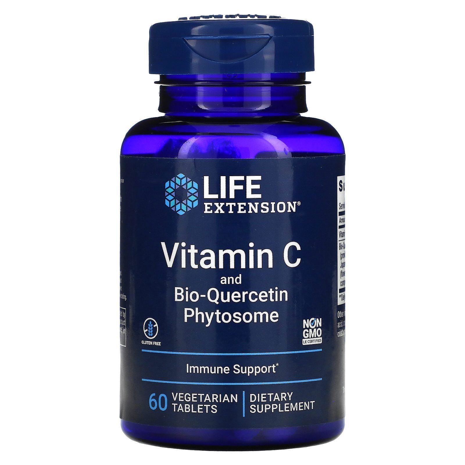 Life Extension, Vitamina C y fitosoma de bioquercetina, 60 comprimidos vegetales