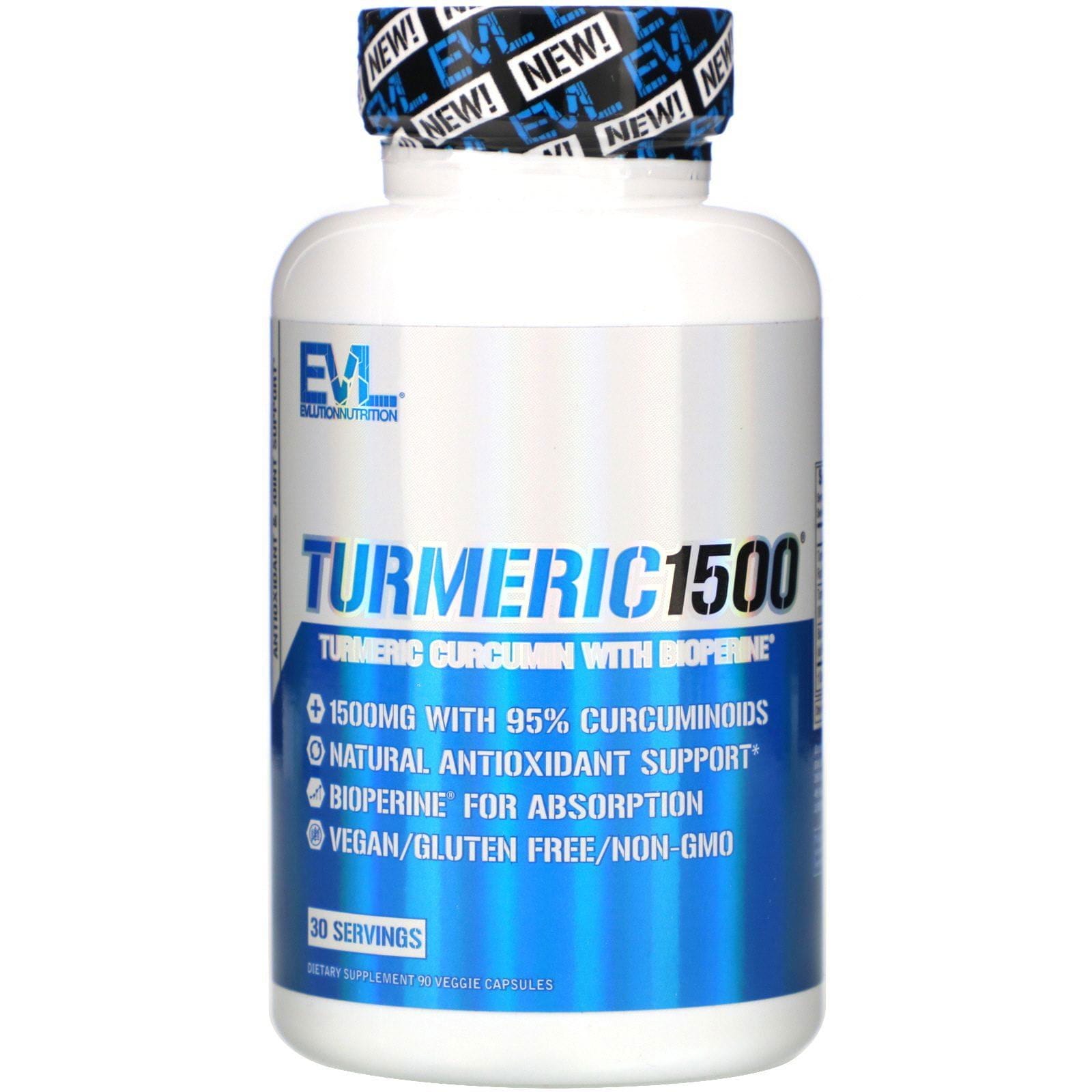EVLution Nutrition, Turmeric1500, 90 Veggie Capsules