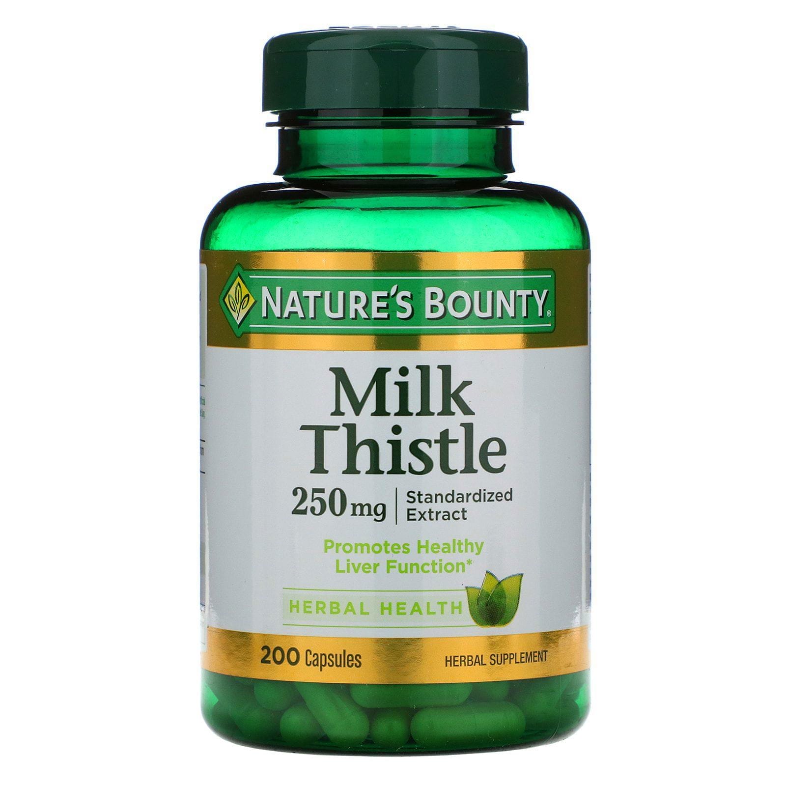 Nature's Bounty, Cardo mariano, 250 mg, 200 cápsulas