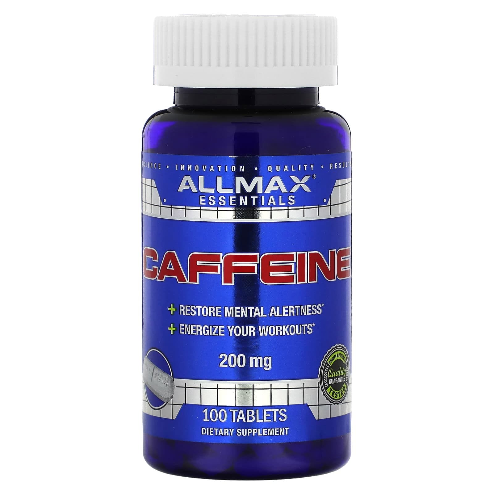 ALLMAX, Cafeína, 200 mg, 100 comprimidos