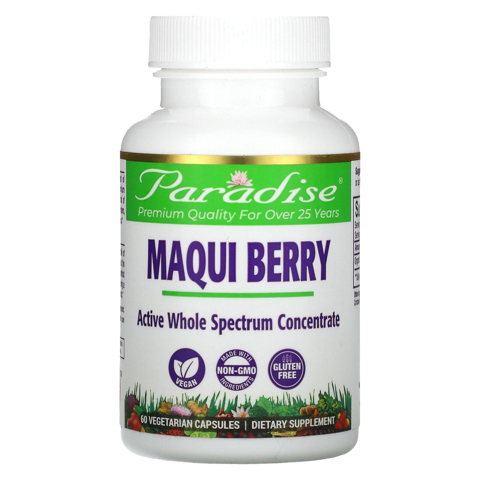 Paradise Herbs, Organics, Maqui Berry, 60 Cápsulas Vegetales