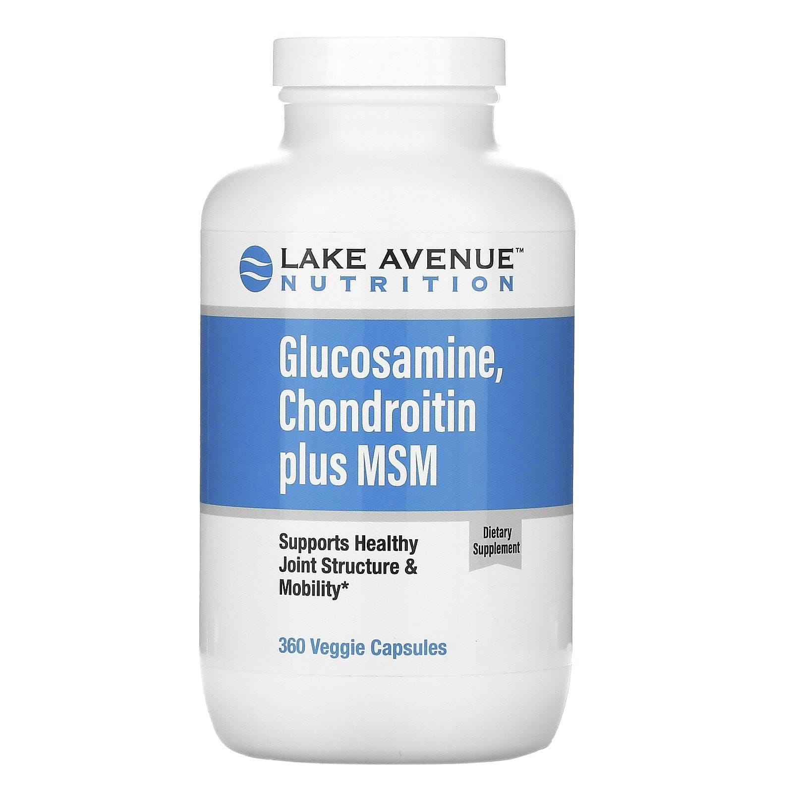 Lake Avenue Nutrition, Glucosamina, condroitina y MSM, 360 cápsulas vegetales