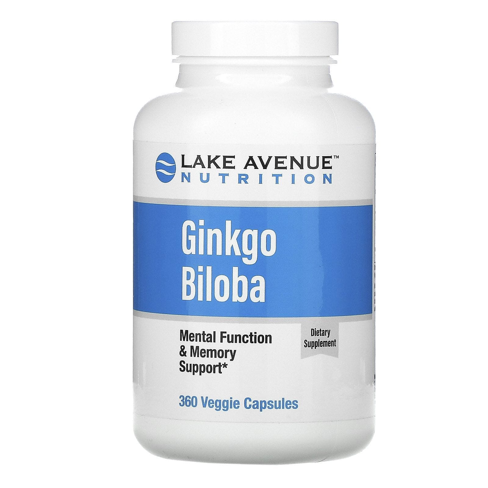 Lake Avenue Nutrition, Ginkgo biloba, 120 mg, 360 cápsulas vegetales