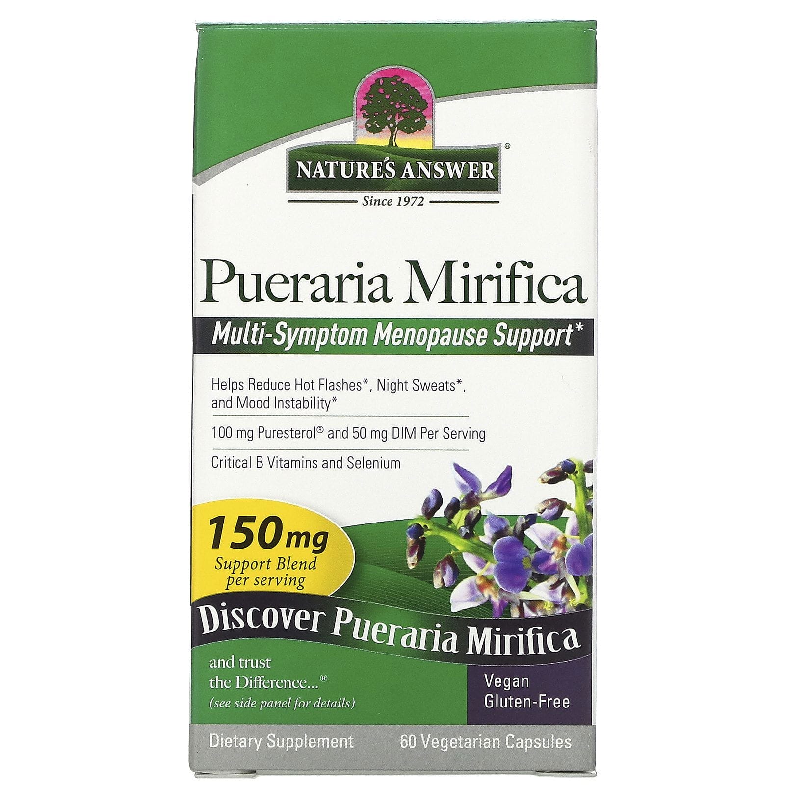 Nature's Answer, Pueraria mirifica, 150 mg, 60 cápsulas vegetales