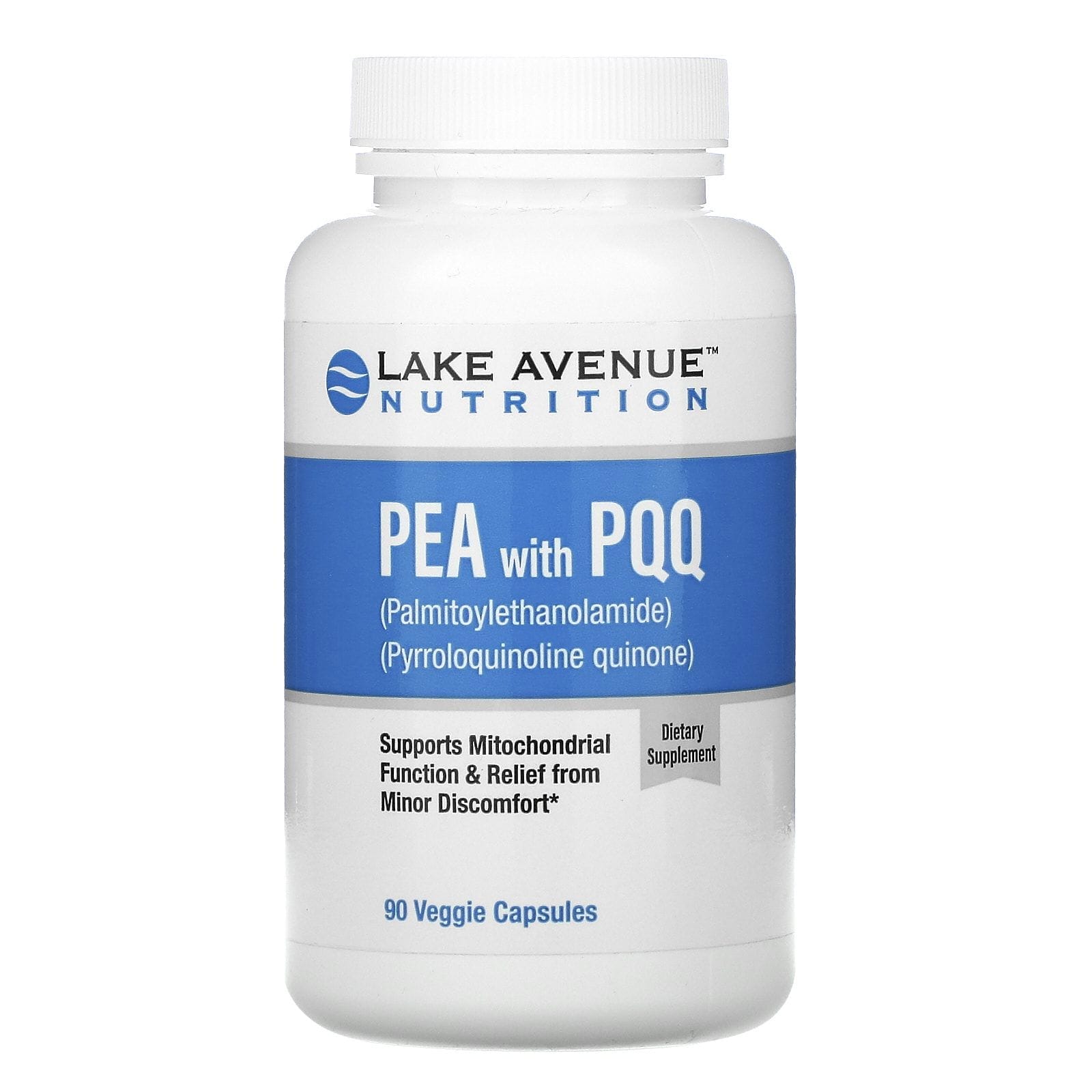 Lake Avenue Nutrition, PEA (Palmitoiletanolamida) con PQQ, 90 cápsulas vegetales