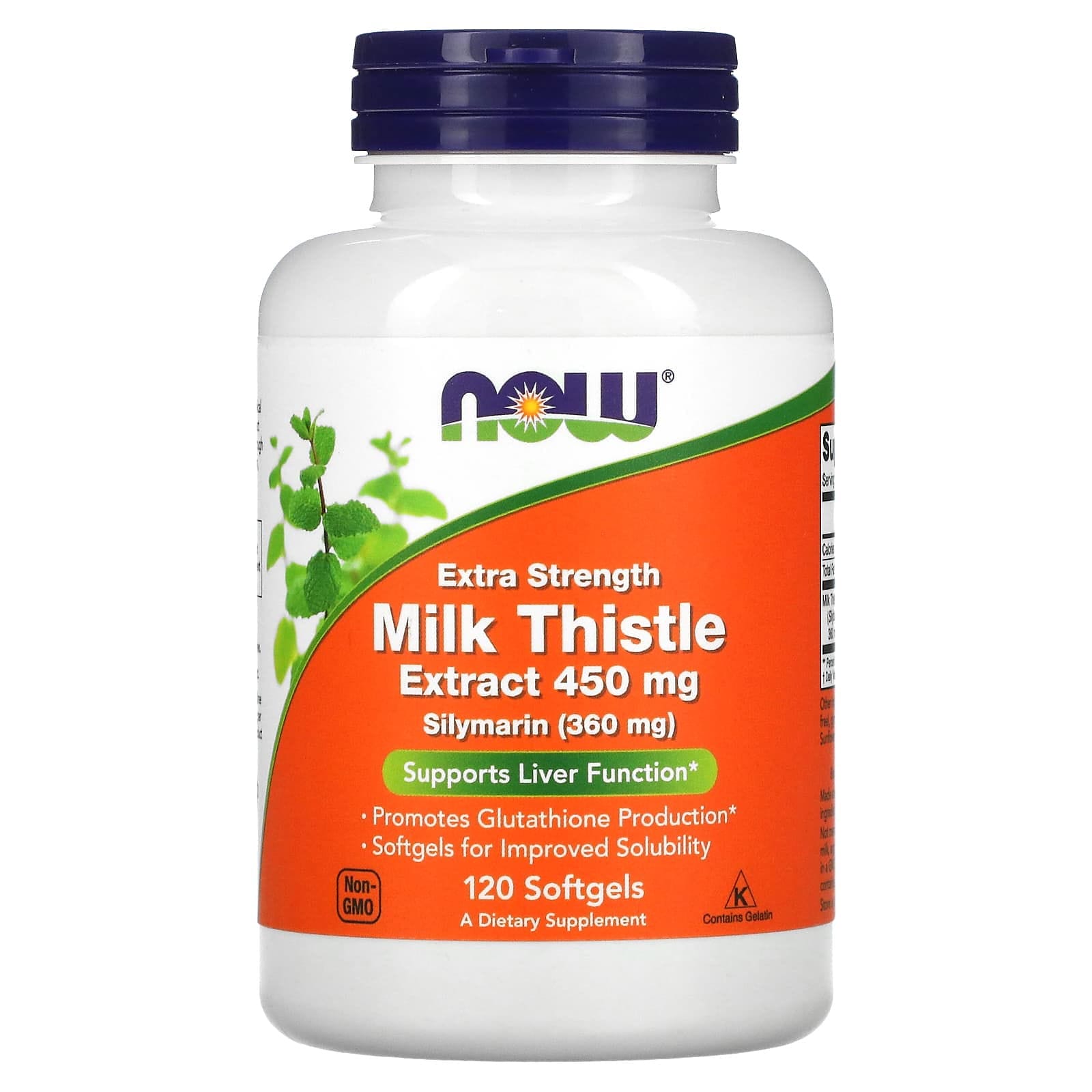 NOW Foods, Extracto de cardo mariano, Concentración extra, 450 mg, 120 cápsulas blandas