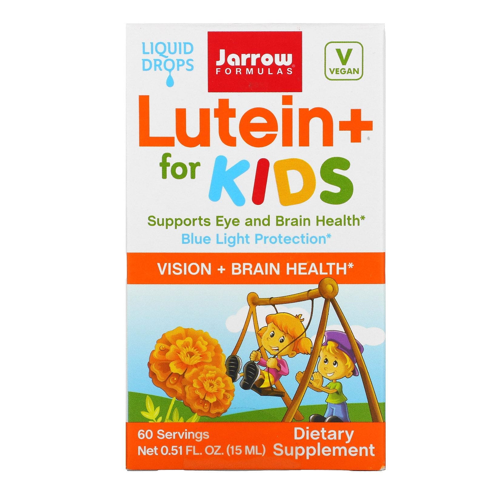 Jarrow Formulas, Luteína+ para niños, 0.51 fl oz (15 ml)