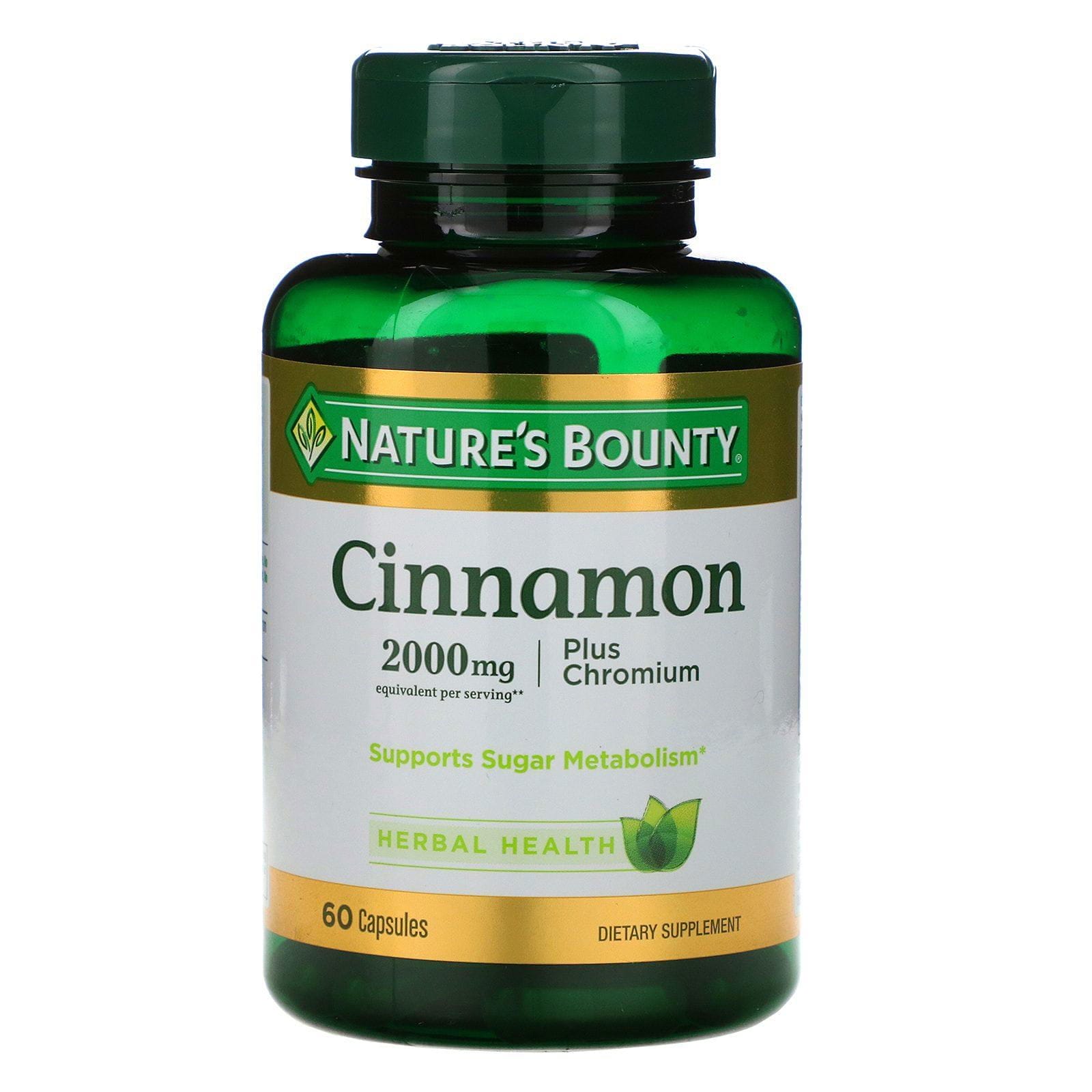 Nature's Bounty, Canela con cromo, 2000 mg, 60 cápsulas