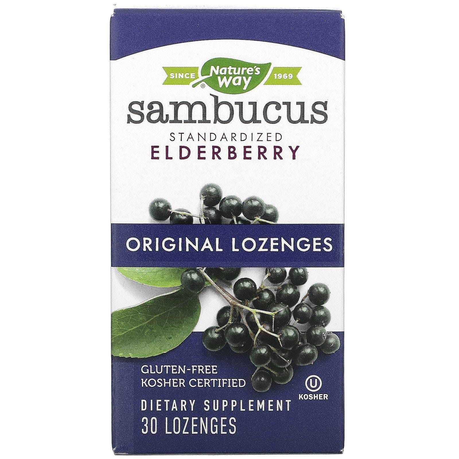 Nature's Way, Sambucus, Saúco estandarizado, Pastillas originales, 30 pastillas