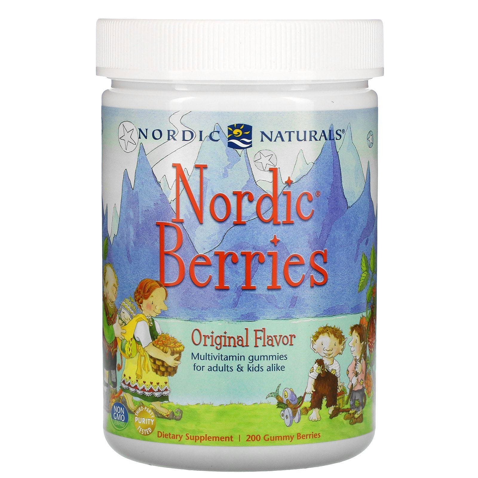 Nordic Naturals, Nordic Berries, Gomitas multivitamínicas, Sabor original, 200 gomitas en forma de bayas