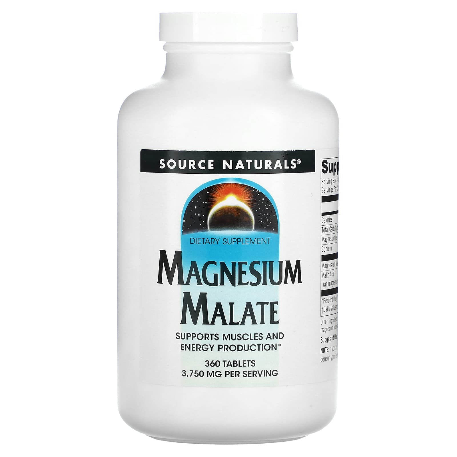 Source Naturals, Malato de magnesio, 3750 mg, 360 comprimidos