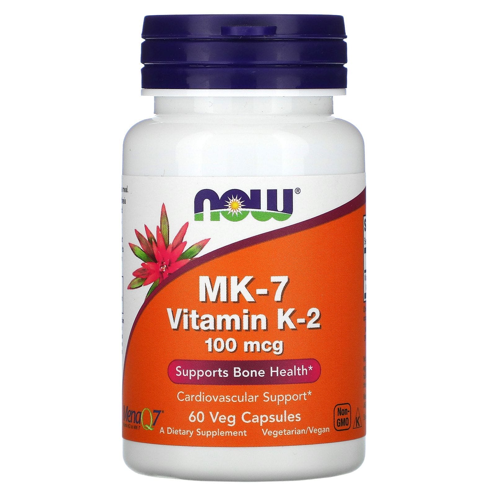 Now Foods, MK-7, Vitamina K2, 100 mcg, 60 cápsulas vegetarianas
