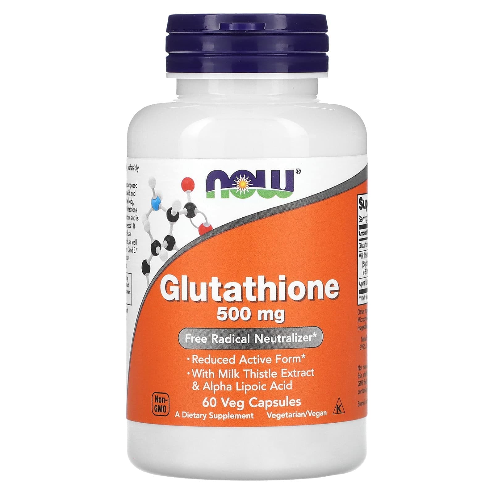 NOW Foods, Glutatión, 500 mg, 60 cápsulas vegetales
