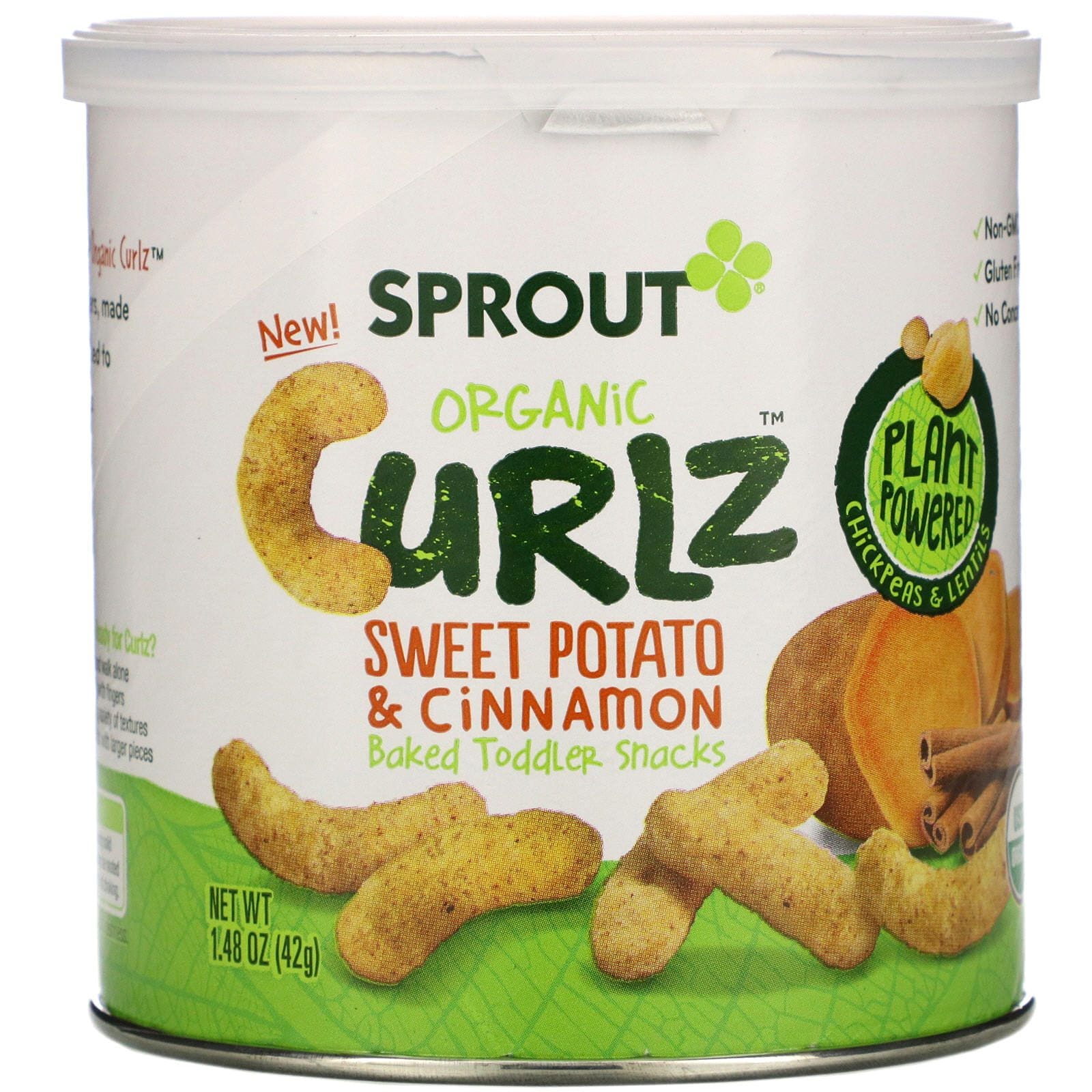 Sprout Organic, Curlz, Batata y canela, 1.48 oz (42 g)