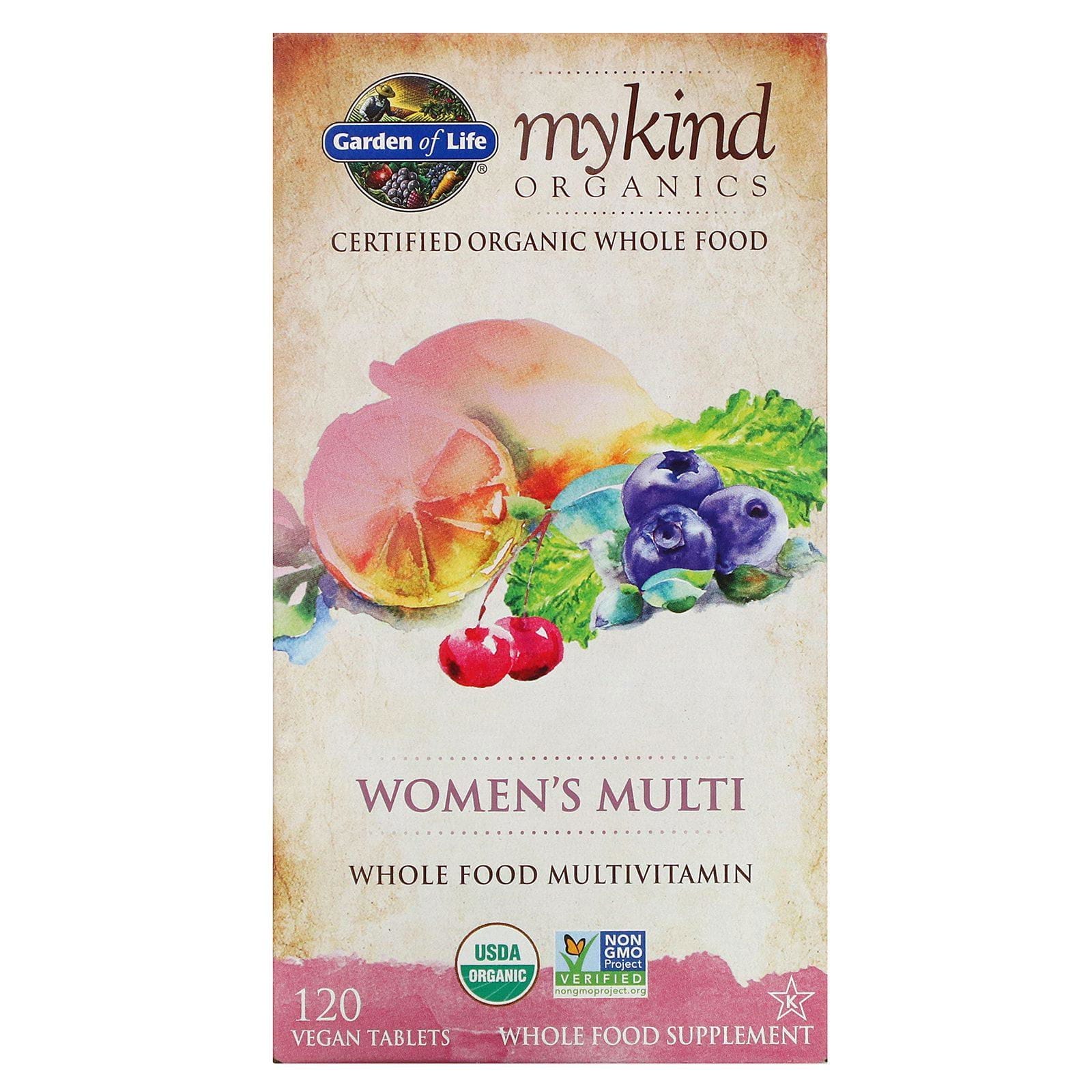 Garden of Life, KIND Organics, Multi para Mujeres, 120 Tabletas Veganas