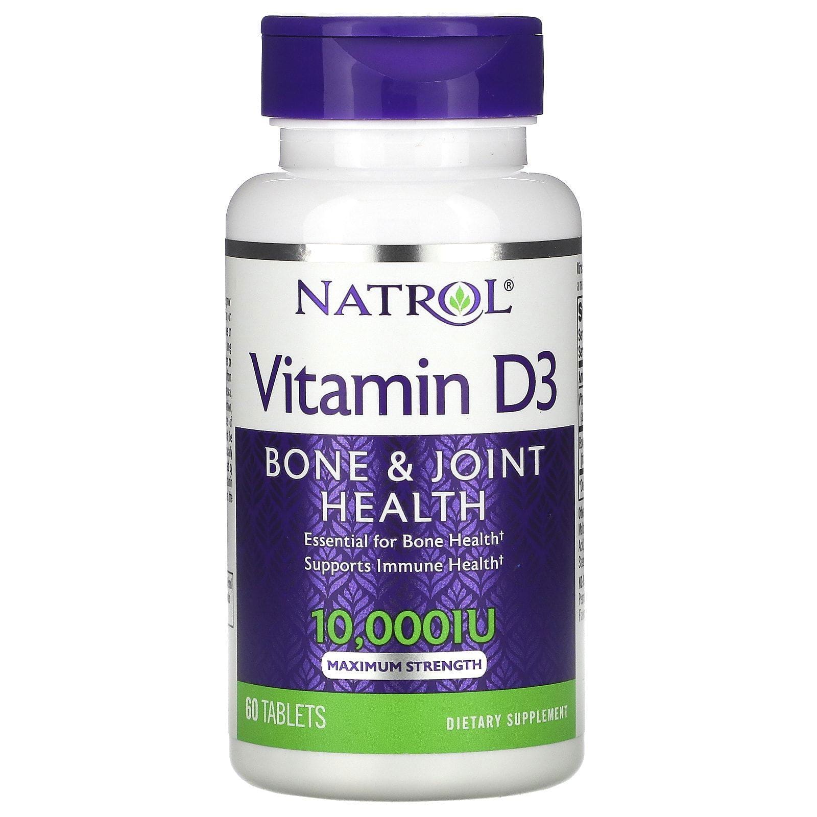 Natrol, Vitamin D3, Maximum Strength, 10,000 IU, 60 Tablets