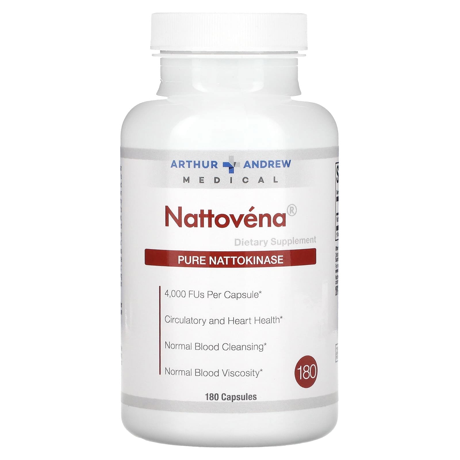 Arthur Andrew Medical, Nattovéna, Natoquinasa pura, 180 cápsulas