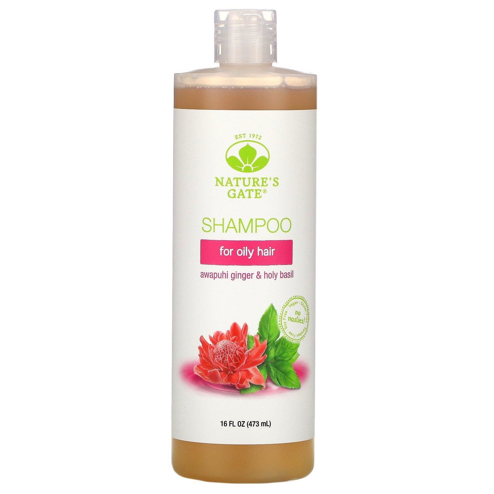 Nature's Gate, Champú con jengibre amargo y albahaca morada para cabello graso, 473 ml (16 oz. líq.)
