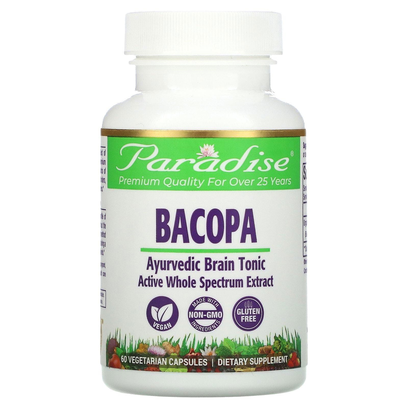 Paradise Herbs, Bacopa, 60 cápsulas vegetarianas