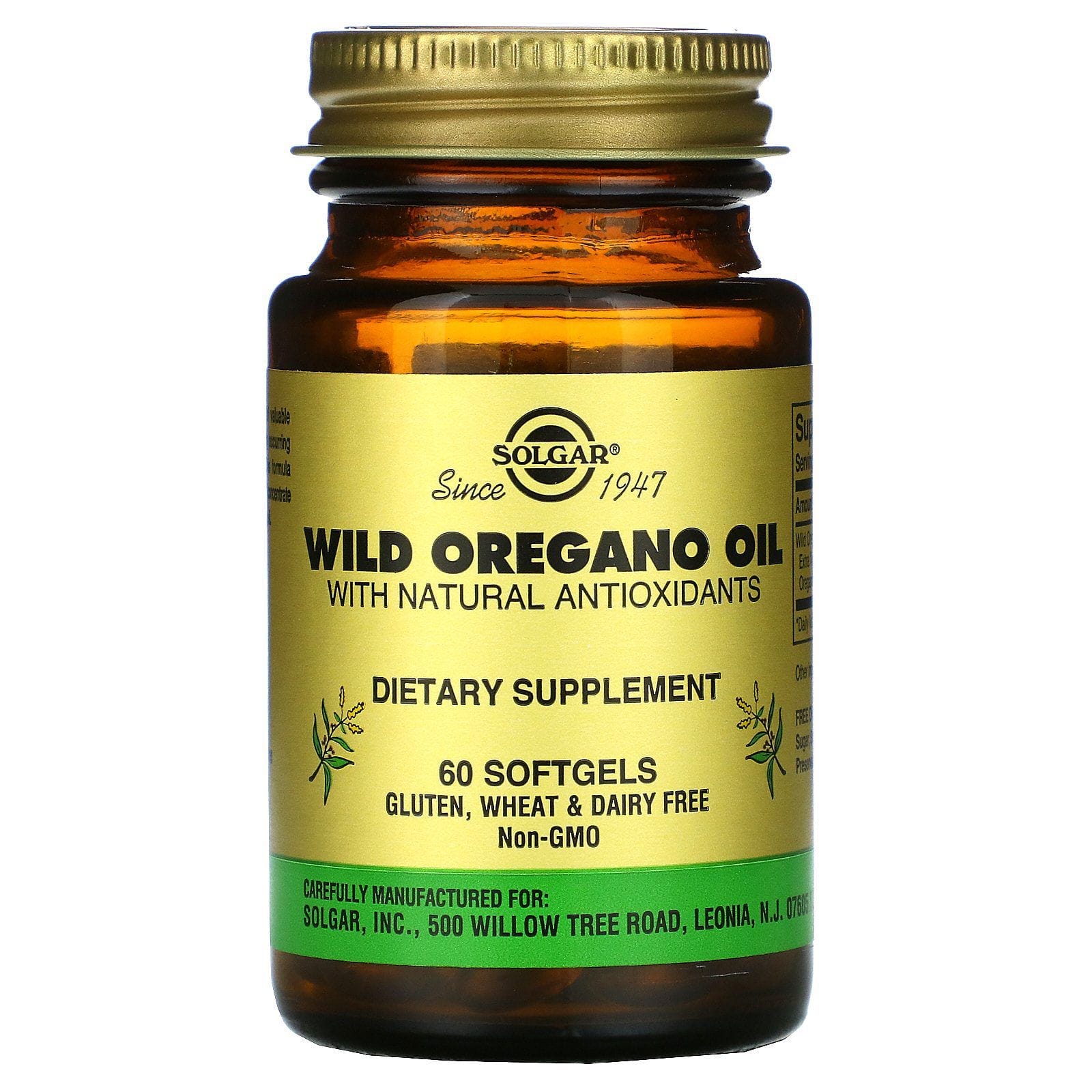 Solgar, Aceite de Orégano Silvestre, 60 Softgels